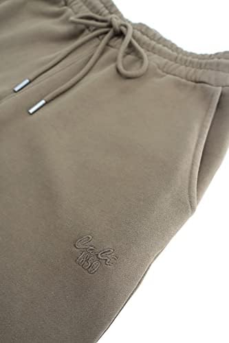 Cali1850 Premium de lã de nuvem feminina - calças de moletom - cintura elástica de cordão