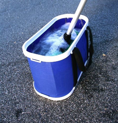 CAMCO Bucket de lavagem dobrável retangular com estojo de armazenamento com zíper - ideal para escovas grandes de lavagem,