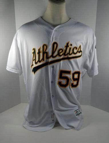 2019 Oakland Athletics Marcus Jensen 59 Jogo emitiu White Jersey 150 PS P 438 - Jogo usada MLB Jerseys