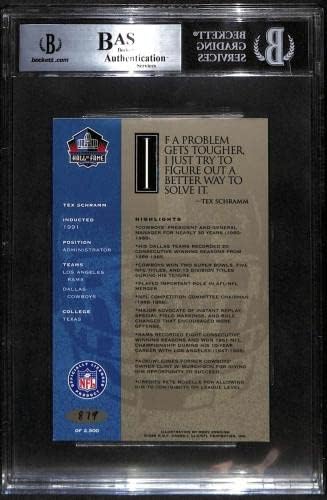 89 Tex Schramm - 1998 Ron Mix Hof Platinum Auto Football Cards classificados BGS AUTO - Bolsas de futebol autografadas