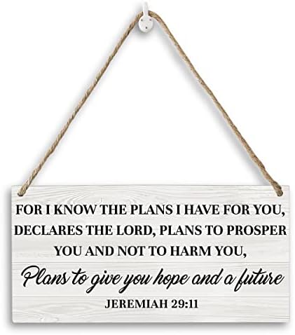 Pois eu conheço os planos que tenho para você decoração de parede de placas de madeira Jeremias rústicas 29:11 Scripture Printed Wood