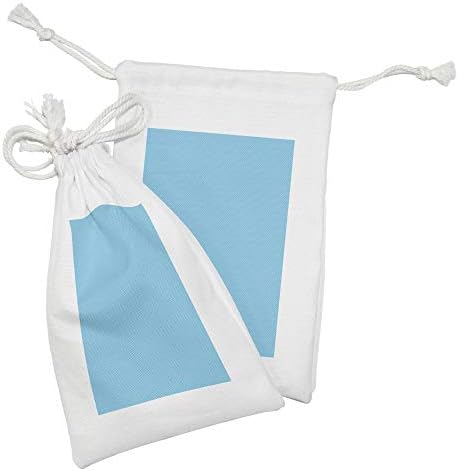Conjunto de bolsas de tecido abstrato de Ambesonne de 2, ilustração de estrela bicolor rítmica parecer elementos vintage simplistas modernos, pequenas bolsas de cordão para máscaras e favores de produtos de higiene pessoal, 9 x 6, aqua azul -céu