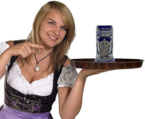 Essência da Europa Gifts E.H.G 0,6 litro | Oktoberfesthaus alemão Adler Stein caneca BEE STEINS PARA MENINOS Cobalt Cerâmica azul com
