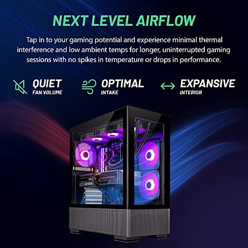 Skytech Azure Gaming PC Desktop-AMD Ryzen 7 7700x 4,5 GHz, NVIDIA RTX 4070, 1TB NVME SSD, 32 GB DDR5 RAM RGB, 650W PSU Gold, 360mm AIO, 11ac Wi-Fi, Windows 11 Home 64-Bit