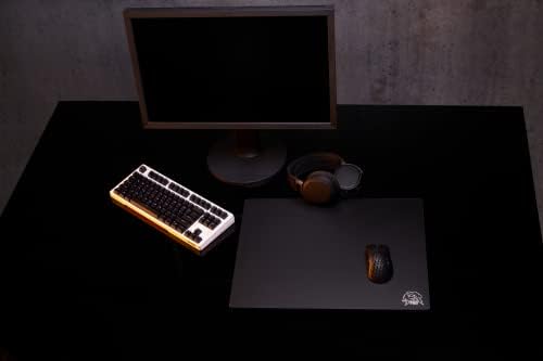 Skypad glas 3.0 xl games mouse pad com logotipo da nuvem | Mat de rato grande profissional | 400 x 500 mm | Preto | Superfície