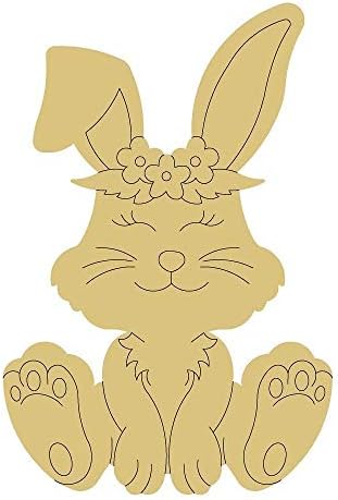 Design de coelho por linhas recortes coelhos inacabados Páscoa de páscoa cabide da porta mdf estilo estily 16 art 1