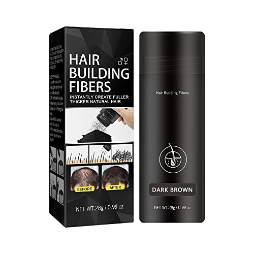 Fibras de construção de fibra de fibra capilar, marrom escuro, cabelos em pó de cabelos, cobertura de cabelos para desbaste,