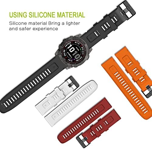 Sawidee 26 mm Silicone Redução de Silicone Relógio Strap para Garmin Fenix ​​7x 6x 5x 3hr Watch EasyFit Wrist Strap for fenix 7 6 5 relógio