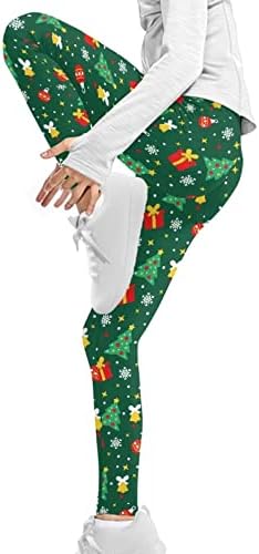 Maiyoinou Feliz Natal Leggings High Compression calças de férias de ioga por 4-13a anos