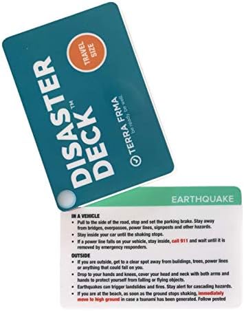 Deck de desastre - Cartões de sobrevivência de emergência prontos para kits, guia, preparação para emergências, instruções para