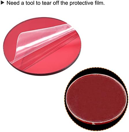 Meccanixity 50mm Bases em miniatura redonda, base circular de 2,5 mm de espessura, pacote vermelho transparente de 5