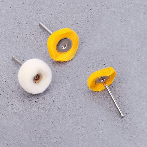 Roda de polimento da roda do doitool 24pcs algodão Rotário de pano tampão Ferramenta Mini Manuseda de superfície amarelo