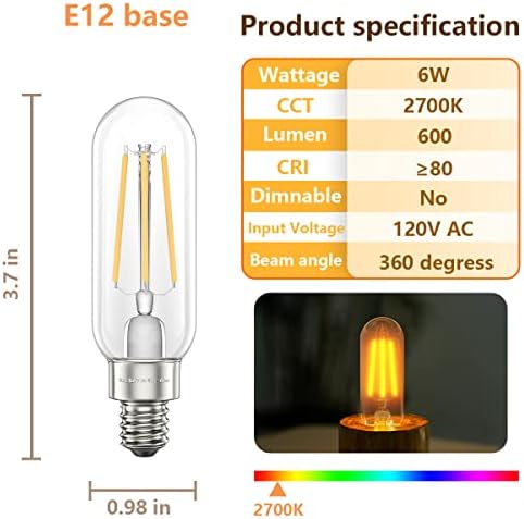 Bulbo LED achbeah e12, lâmpadas LEDs de LED T6 T6 Dimmable T6, lâmpada de lâmpada LED de 6w igual a 60 watts de lâmpada branca