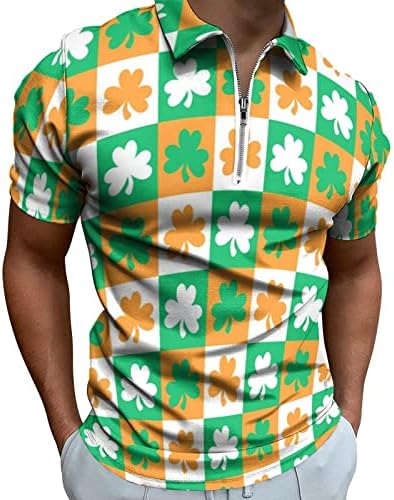 XXBR 2023 New Mens St Patricks Day Fashion Casual 3D Impressão digital Camisa de manga curta Camisa Top All Candody