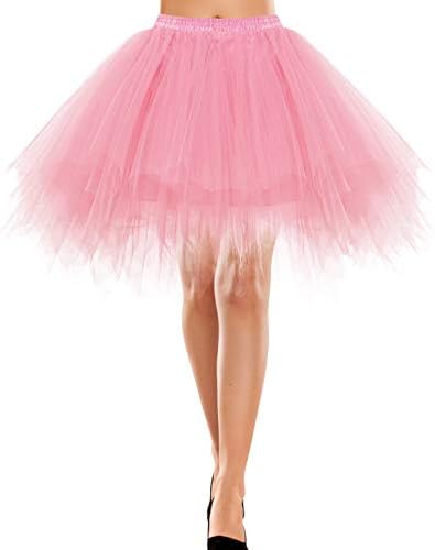 Mini -tule feminina BbonLedress Salia de tule dos anos 50 Salia de skatista de balé de balé adulto vintage para festa de cosplay