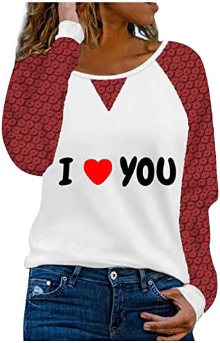 T-shirt de camisetas gráficas de coração vermelho feminino Tamas de crochê tampas blush bluse bloco de cores casuais camisetas fofas do dia dos namorados
