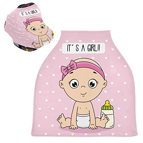 Yyzzh é uma garota em rosa coração bolinha fofo bebê com garrafa capa de assento de carro de bebê com garrafa tampa infantil