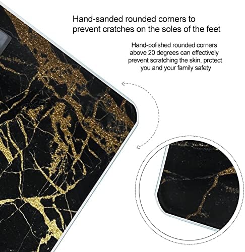Escala de peso de textura de mármore dourada e preta Escala de banheiro digital inteligente para quarto de casa