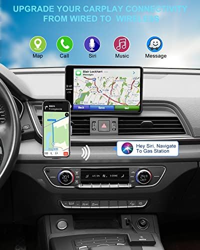 Adaptador sem fio CarPlay para iPhone Apple, plugue e reprodução de carros para carros com o CarPlay com fio de fábrica compatível