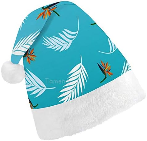 Chapéu de Papai Noel de Natal, palmeiras azuis chapéu de férias de natal para adultos, Unisex Comfort Christmas Hats for New Ano Novo