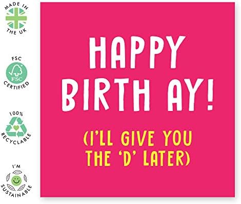 Central 23 - Cartão de aniversário engraçado - Feliz nascimento! - Para a esposa, namorada ele - vem com adesivos divertidos
