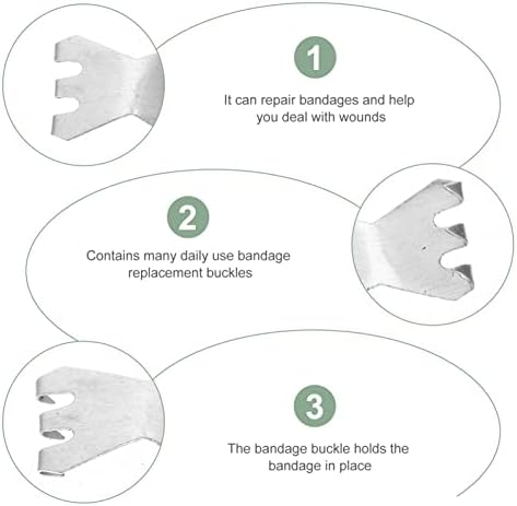 Clipes de bandagem de 50pcs, fechos de metal duráveis ​​para vários tipos bandagens bandagem corrigindo clipes de bandagem