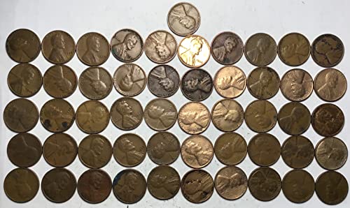 1936 P Lincoln Wheat Cent Penny Roll 50 Coins Vendedor de Penny