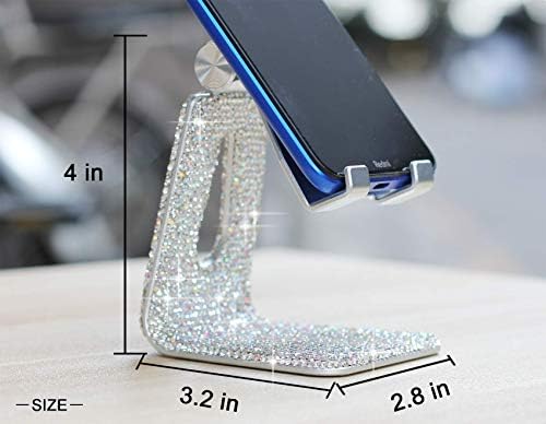 Carchile SZ Bling Strass Stand para celular ajustável Crystal, suporte para o telefone para mesa, suporte para desktop do telefone Stand compatível com iPhone iPad Samsung Smart