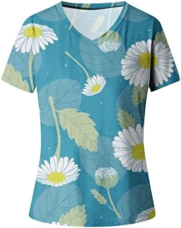Túdos de túnica de manga de trompete na moda para mulheres com tumores de 3/4 de manga V camisa sólida camisa sólida camisetas da blusa