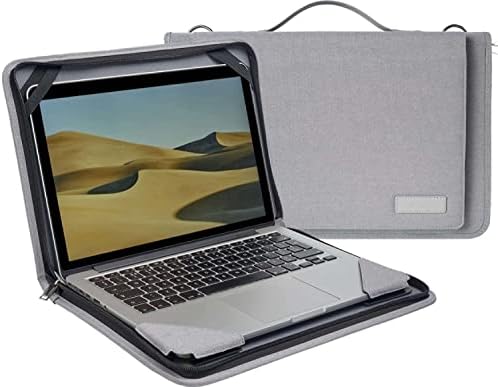 Broonel Grey Leather Laptop Messenger Case-Compatível com Acer Aspire 3 A315-58-5700 15,6 Laptop