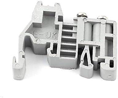 X-dree e-uk contato de 35 mm para parafuso final do parafuso final bloco terminal cinza (bloque de terminales de abrazadera de tornillo de extremro de carril din de 35 mm de contato e-uk gris gris gris