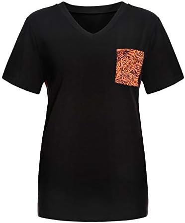 Camiseta sólida feminina com bolsos macios e casuais camisetas top clássico clássico camisetas soltas de manga curta roupas de