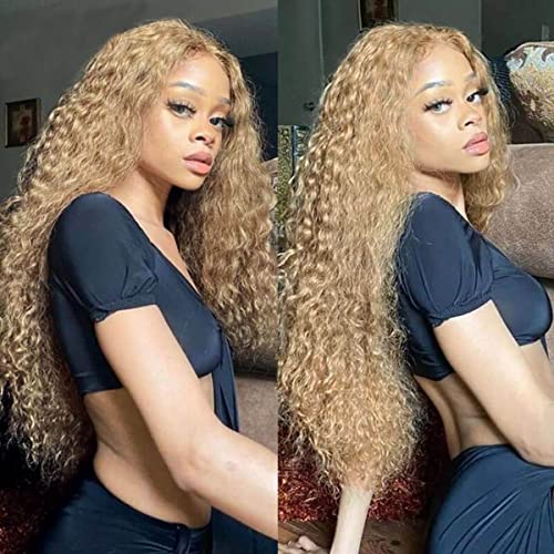Yiweyowe mel loira peruca 4x4 fechamento de renda peruca peruca de cabelo humano para mulheres Remy Brasil Remy peruca 27 Lace Wig