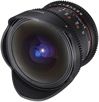 Samyang VDSLR II 12mm T3.1 Ultra Wide Cine Fisheye Lens para Sony Alpha A Mount DSLR Câmeras - Compatível com quadro completo