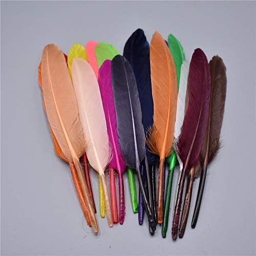 Zamihalaa - Penas de pato para artesanato plumas de 10-15cm/4-6 polegadas rosa branco preto penas de penas de diy acessórios de jóias decorativos - 100 pcs