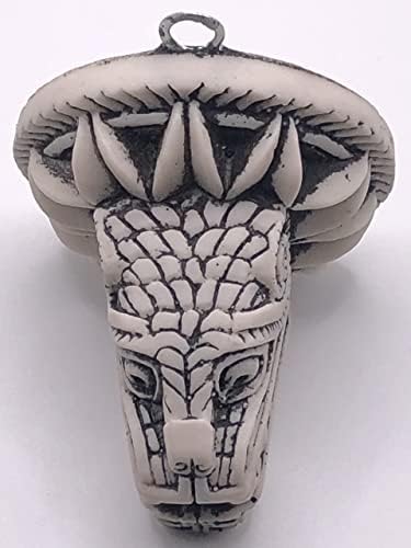 Genérico 2.3 Em Pedra Branca de Pedra Terrestície Maya Made de Figurina Quetzalcoaltl Teotihuacan, 2,3 x 2,3 in - Peso 3,36