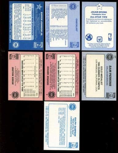 1983/1986 Cartão de basquete estrelado lote 7 diferentes Ex/NRMT - Cartões de basquete não assinados