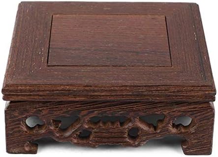 Pedestal de madeira sólida, -Shape delicado lindo pequeno suporte de exibição, para desktop decoração de vasos domésticos, pequenos panelas