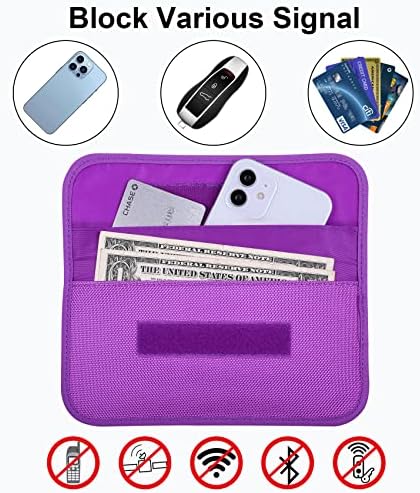 Bolsa de Wisdompro Faraday, Sinal RFID Bloqueio de Bolsa de Bloqueio Caixa da Carteira da Capitão para Proteção de Privacidade