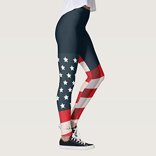 American Flag Leggings Mulher Mulher Controle do Dia da Independência Slim Pants Lápis Leggings Leggings Capri