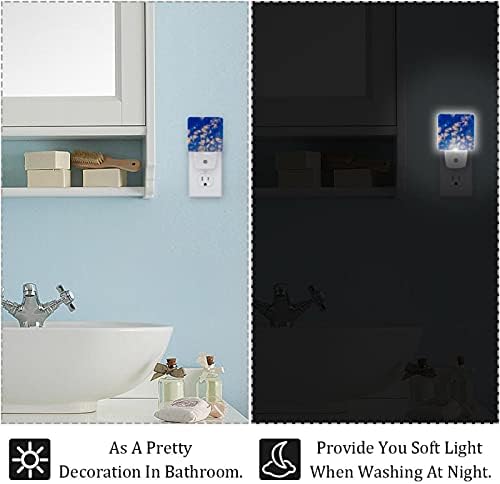 2 embalagem quente quente LED LED Nightlight Blue com Dusk-to-Dawn Sensor Compact Nightlight Ideal for Nursery
