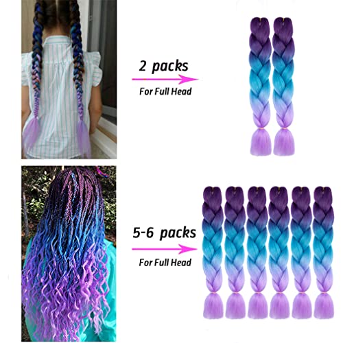 Cabelo de trança de 24 polegadas 6 pacotes afro ombre jumbo rotação extensões de cabelo para mulheres de alta temperatura de fibra sintética Torção de crochê cabelos 100g