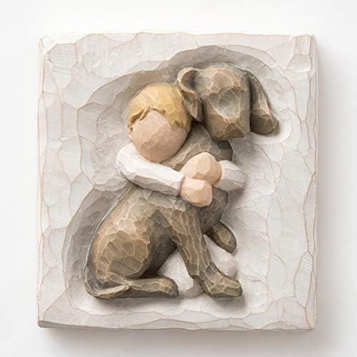 Willow Tree Hug Plate, Sculpted Hand Pineted Bas Relief