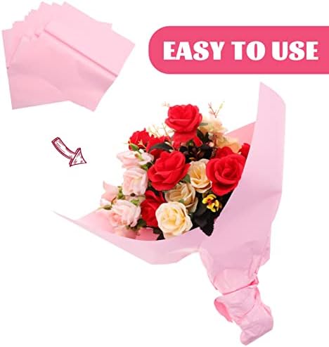 Operitacx Presentes em massa 20 lençóis papel de embrulho de flores cor colorida translúcida Florist Bouquet Papel Pacote Pacote de papel Florista