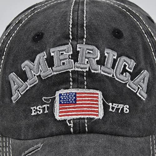 Chapéus de bandeira americana Patriótica Vintage Ajustável Baseball Chapéu para Mulheres