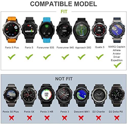 Notocidade Compatível com Fenix ​​6 Titanium Loy Watch Band 22mm Watch Strap para Fenix ​​5/Fenix ​​5 Plus/Fenix ​​6/Fenix ​​6 Pro/Forerunner 935/Abordagem S60/Quatix 5