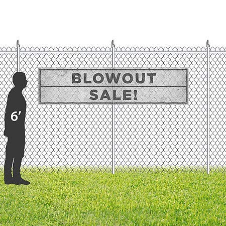 CGSignLab | Blowout Sale -Grey Cinza, resistente ao vento, banner de vinil de malha ao ar livre | 8'x2 '