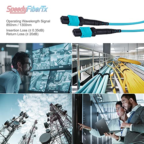 Speedyfibertx-4-Pack 0,20 metro 12 elite de fibra MTP não-pinada para o cabo de tronco de fibra MTP, Tipo-B, fibra de