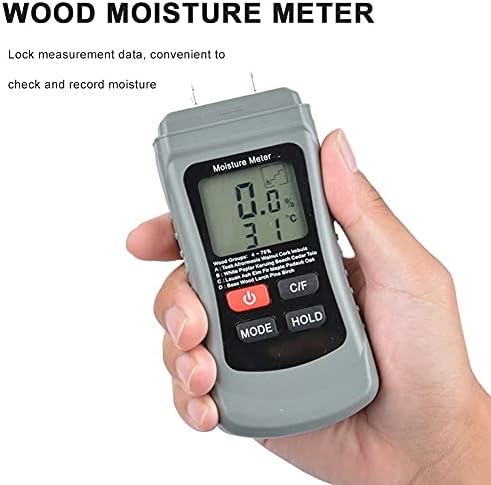 WYFDP Two pinos de madeira Medidor de umidade de madeira Testador de umidade do higrômetro de madeira Densidade do detector