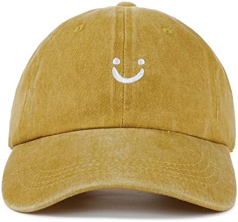 Century Star Unissex Smiley Face Baseball Hat para homens Capas de beisebol feminino Vintage Lavado Papai Capt de algodão atlético